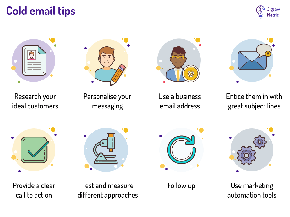 Infographic of cold email tips