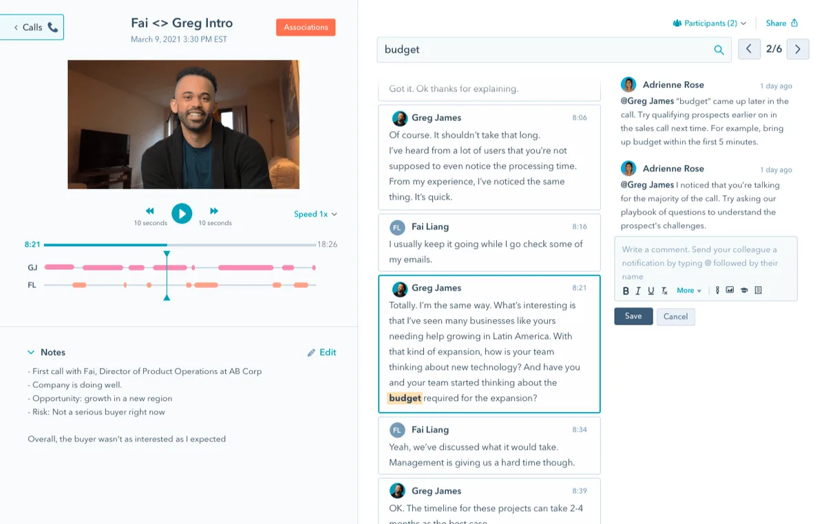 HubSpot Sales coaching