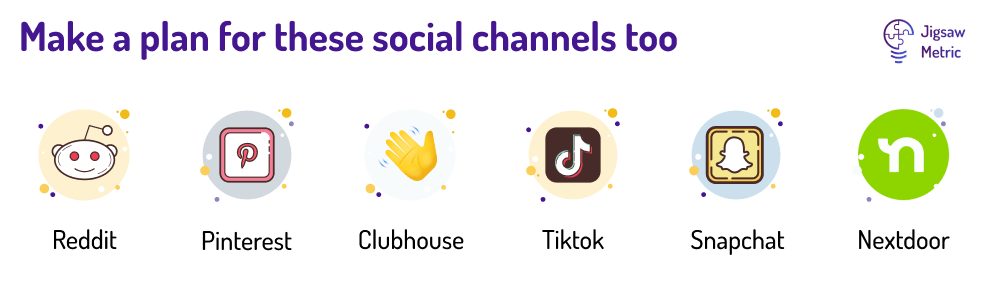 Make a plan for these social channels too
