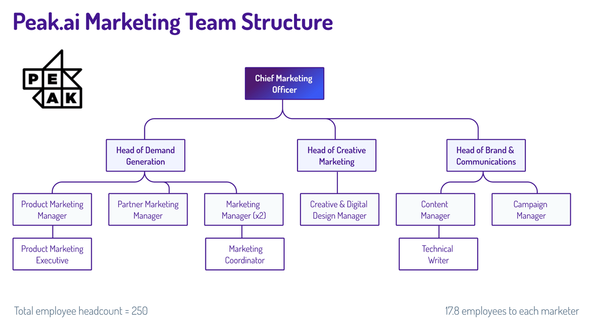Peak.ai marketing team structure